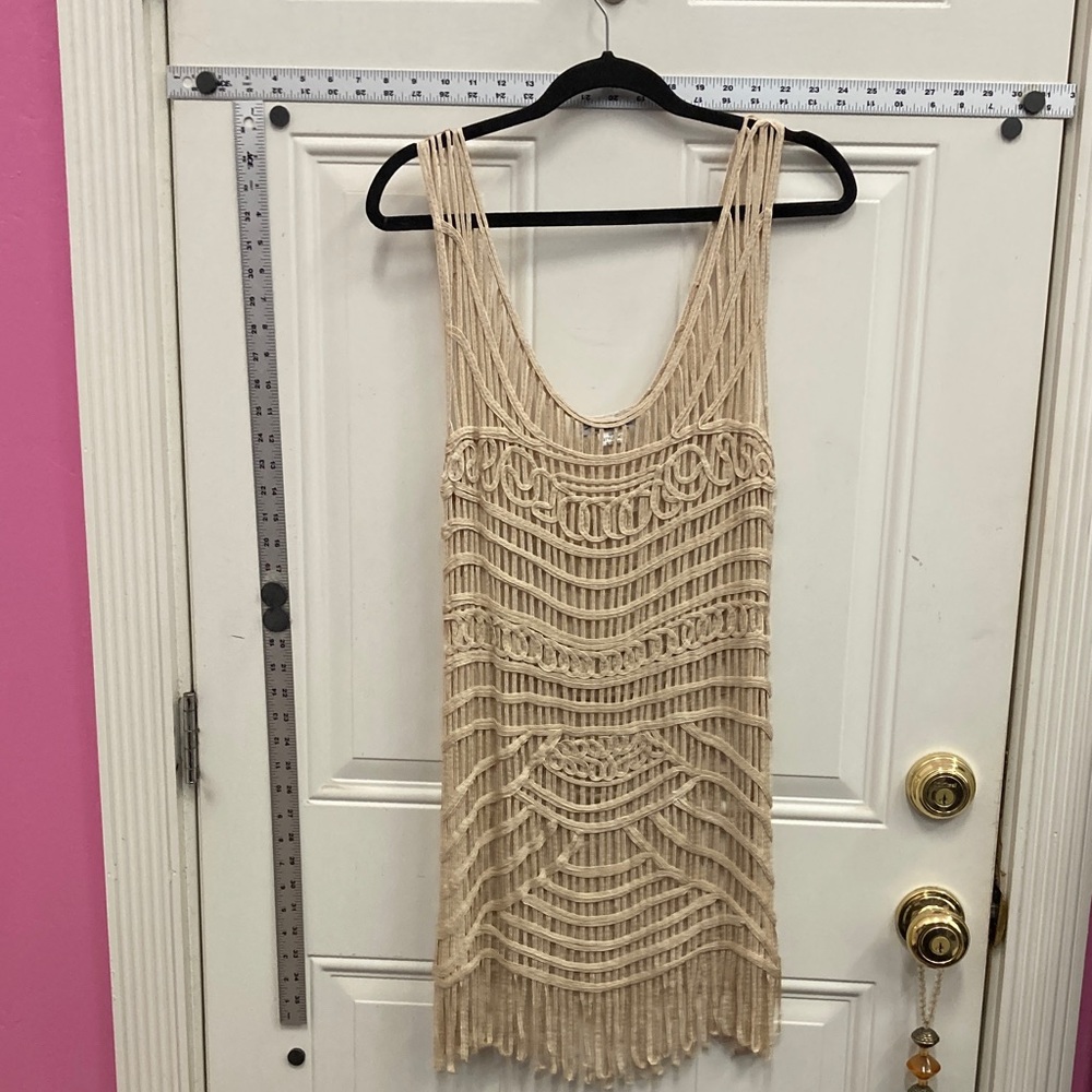 Elegant Beige Sleeveless Dress